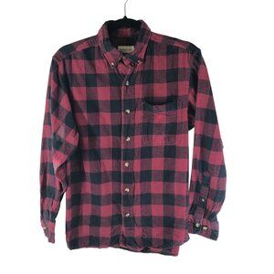 Hobbs Creek Mens Flannel Shirt Chest Pocket Cotton Buffalo Plaid Red Black S